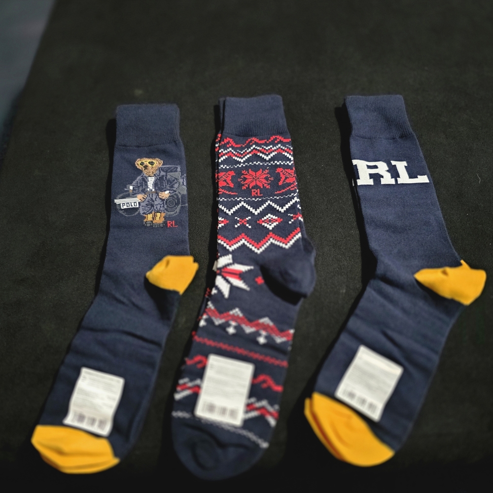 Polo by Ralph Lauren Men's Navy Socks - 3 Pack
